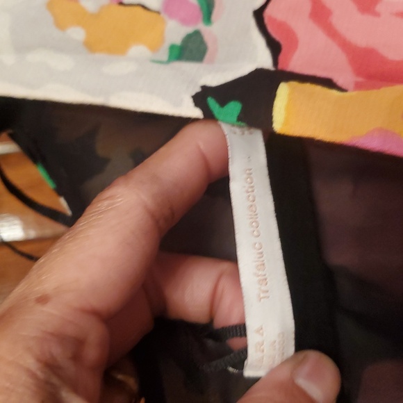 Zara Pink and Yellow Puff Sleeve Mini Sundress - Picture 4 of 4